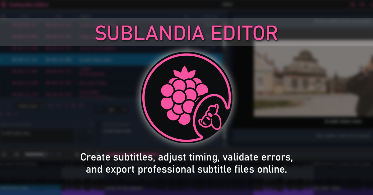Sublandia editor - online subtile editor