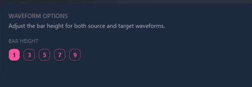 waveform options - adjusting bar height - sublandia editor